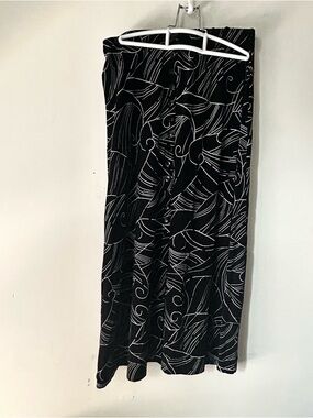 Vintage Abstract Maxi Skirt Black and White